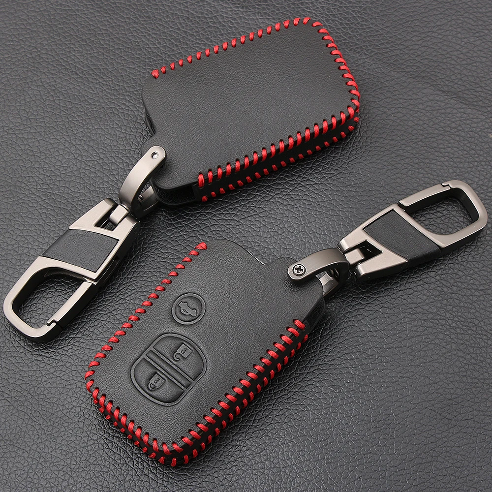 Genuine Leather car Key Cover For Toyota Camry Highlander Crown Prado Land Cruiser Vitz Prius Intelligent Case Protector Bag | Автомобили