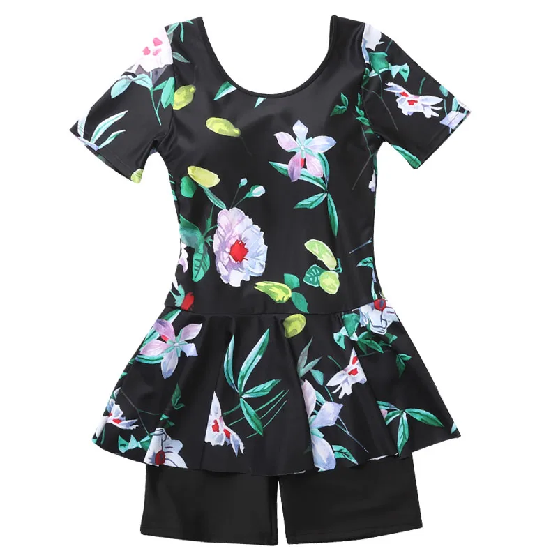 

One Piece Swimwear Women Beach Plus Size Swim Dress 2019 New Box Shorts Flared Skirt Swimsuits Female Big Size Swimming Suits