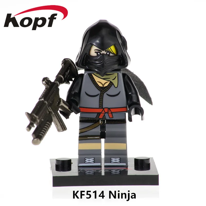 

KF514 Single Sale Figures Bulider With Real Metal Weapon Action Ninja Game Model Building Blocks For Children Gift Toy