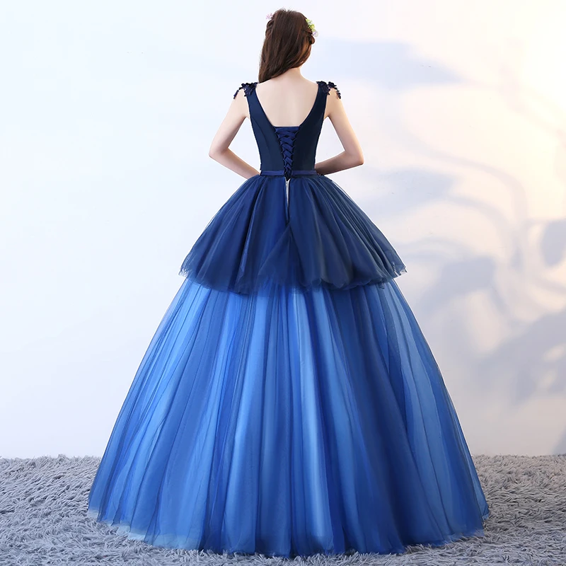 Ruthshen Новое поступление 2018 темно-синие многоуровневые платья Quinceanera с v-образным вырезом платье для балла маскарада особые случаи Выпускные