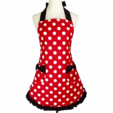 Bodecin Bonito Retro Polka Dot Vermelho À Prova D’ Água Mulher de Algodão Que Cozinha o Avental Da Cozinha Avental de Cozinha Avental Avental Garçonete