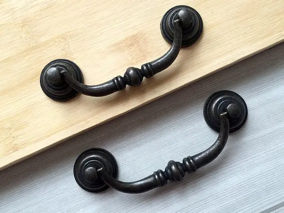 3 5 4 1 Dresser Pulls Drop Drawer Antique Bronze Kitchen 3 5 4 1 Dresser Pulls Drop Drawer Antique Bronze Kitchen Cabinet Handle S Vintage Door Bail Shabby Chic 90 105mm In From Home