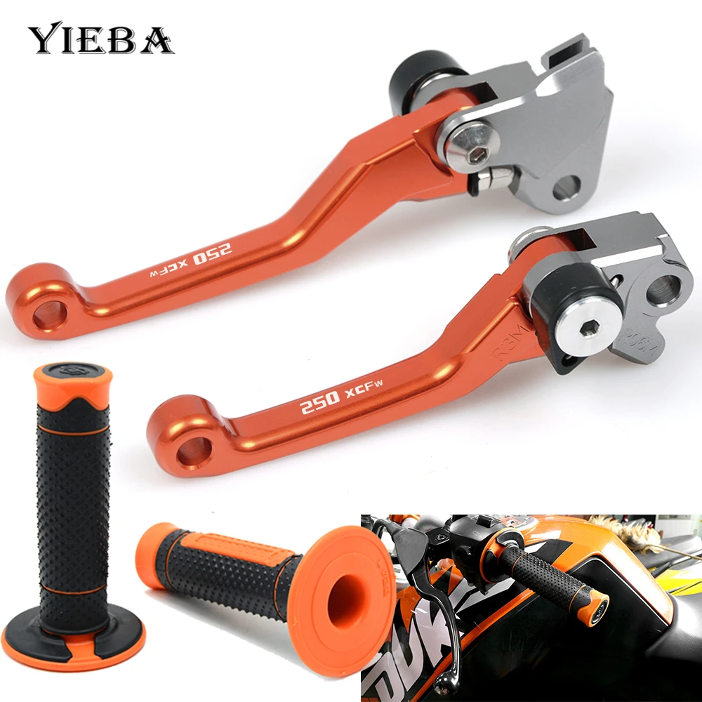 For KTM 250XCF-W 2014 2015 2016 Motorcycle Grips Handle Rubber Bar Gel Grip Pivot Brake Dirt Bike Brake Clutch Lever