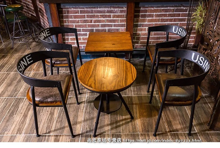 Простой современный Балконный стол и стулья Открытый твердой древесины отдыха ретро Бар Кафе Круглый Кофейный столик мебель фермы дизайнер