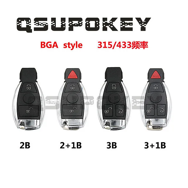 

QSUPOKEY 2 3 Buttons Remote Key Car Shell Case For MERCEDES BENZ Smart Key Fob S SL ML SLK CLK E Holder Insert Key Chorme