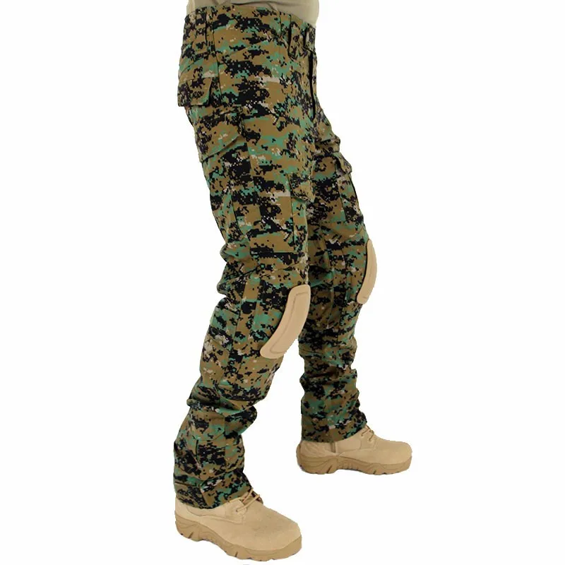 Военные тактические брюки с наколенниками охотничья одежда страйкбол для пейнтбола армейские с подкладкой костюм камуфляжные спортивные брюки