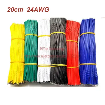 

(50pcs/lot) 20cm 200mm 24AWG Colors Double Tinned Tin Plated Electronic Copper Wire Jumper Wire Cable Easy to Welding