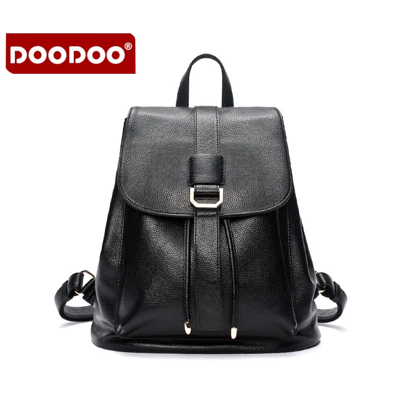 

DOODOO Fashion Women Backpack PU Leather Backpack Youth Leather Backpacks for Teenage Girls Female School Shoulder Bag