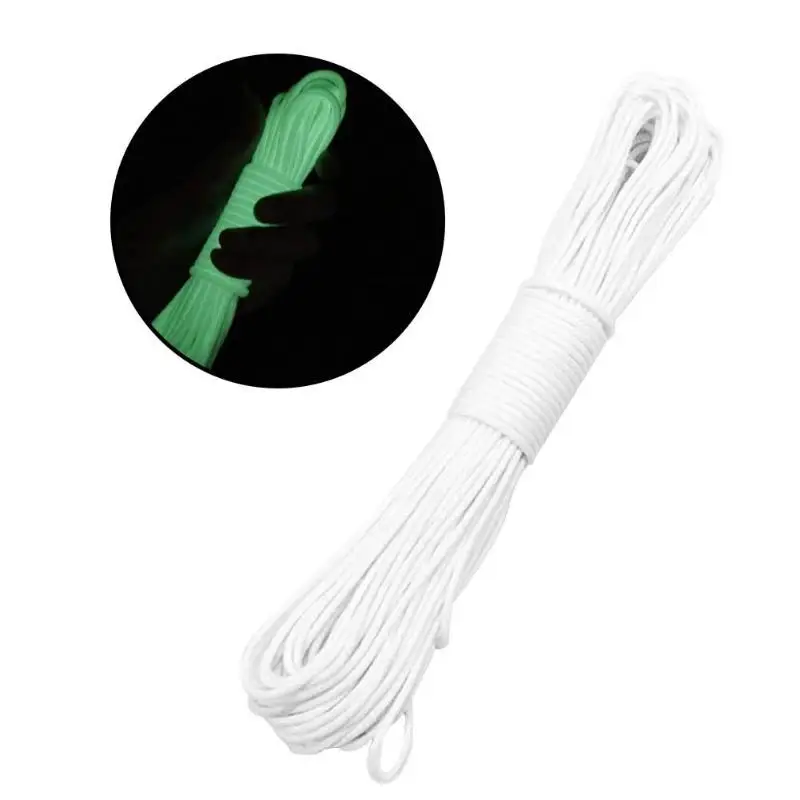 

9 Strand Parachute Cord Bracelet Glow Luminous 31m/101ft DIY Paracord Rope For Camping Equipment Survival Tool 0.5cm Diameter