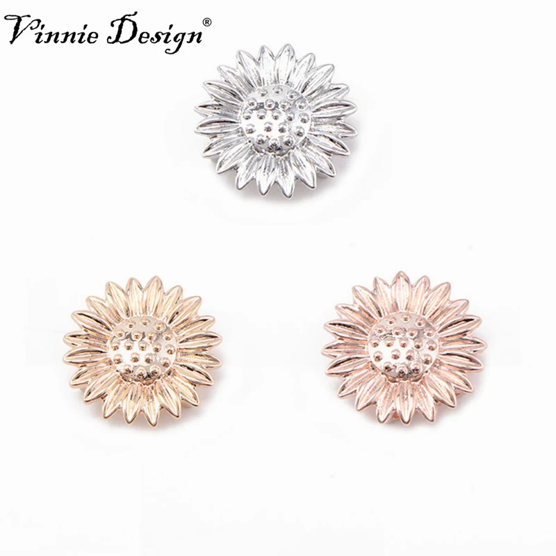 

Vinnie Design Jewelry Big Size Sunflower Slide Charms fit for 10mm Stainless Steel Leather Wrap Bracelets 10pcs/lot
