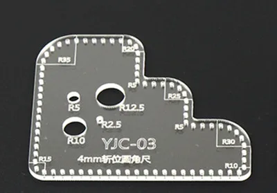 DONYAMY 1 шт. Кожа ремесло акриловый плексиглас резка круг угол сшивание Трафарет Шаблон - Цвет: YJC-03(4mm)