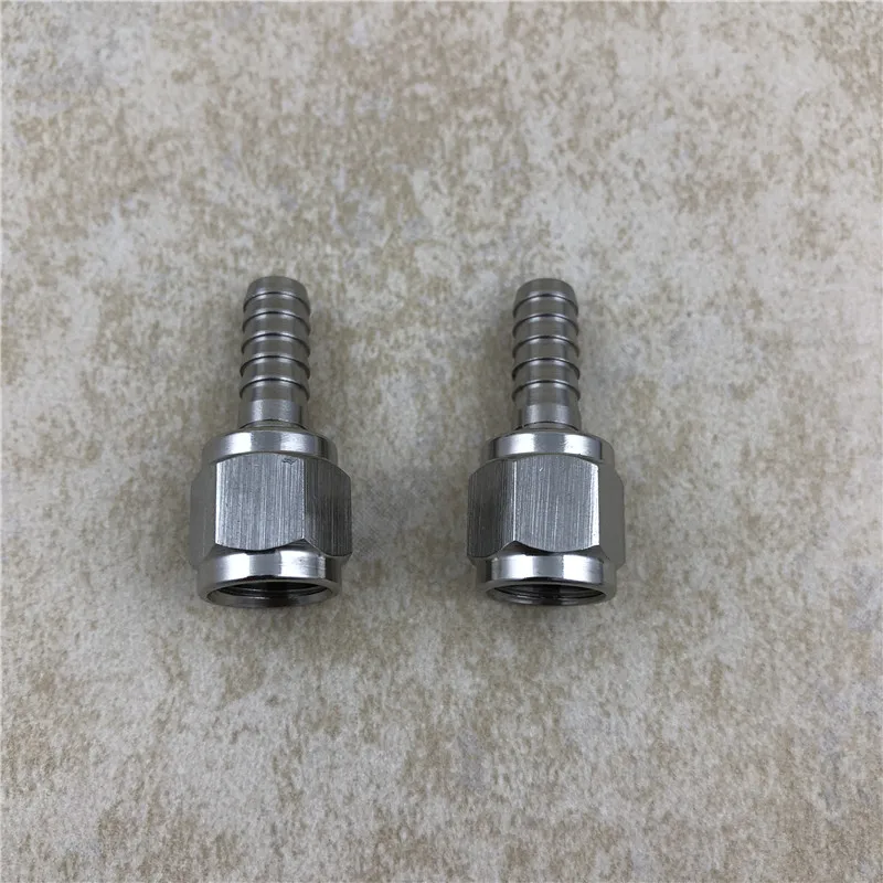 

2pcs/lot 304 Stainless steel Swivel Nut Flared with 1/4'' Barb ,Homebrewing beer hardware