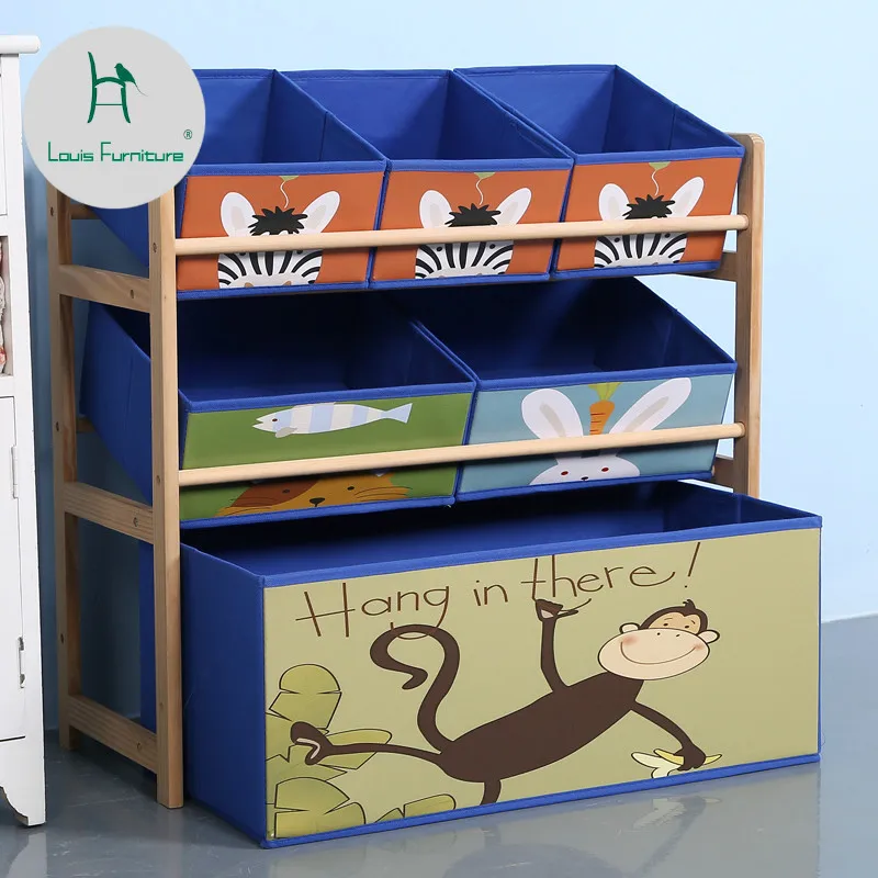 

Louis fashion children cabinets Solid wood toys storage finishing shelves children's household toys storage