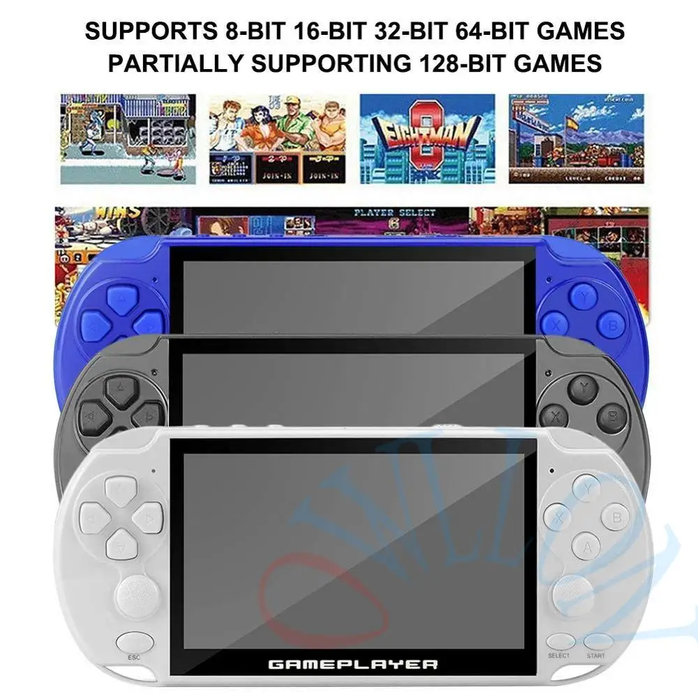 

Hot 32/64/128 Bit 5" LCD X9 plus Double rocker 16G Handheld Retro Game Console Video MP5 TF Card for GBA/NES 10000 games
