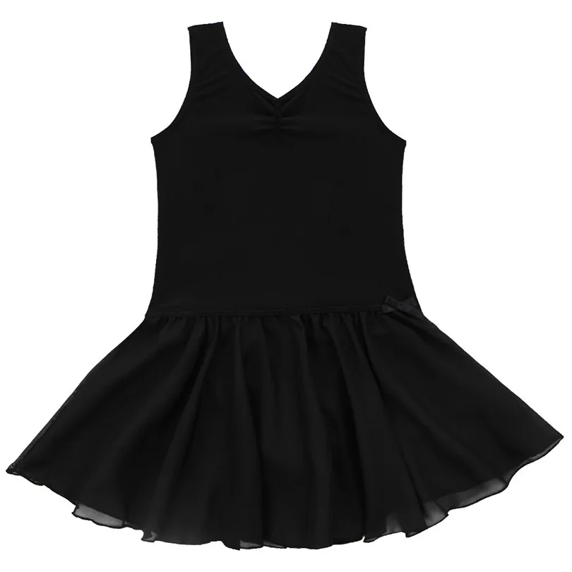 Iiniim/балетное платье-пачка без рукавов для девочек; блестящее танцевальное трико; Рождественский подарок для девочек; гимнастическое платье для тренировок - Цвет: Black