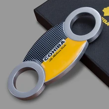 Высококачественные гаджеты из нержавеющей стали, острые двойные лезвия, резак для сигар, ножницы для сигар с подарочным чехлом