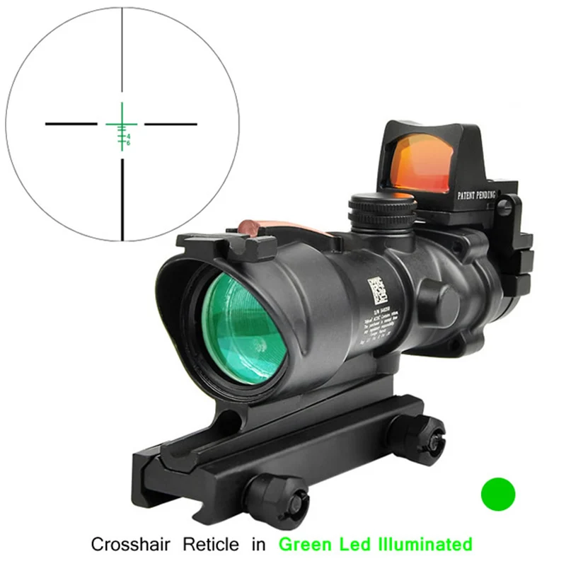 Trijicon ACOG 4X32 оптика из настоящего Волокна Красная точка с подсветкой шеврон стекло травленая сетка тактический оптический прицел охотничий оптический прицел - Цвет: 8