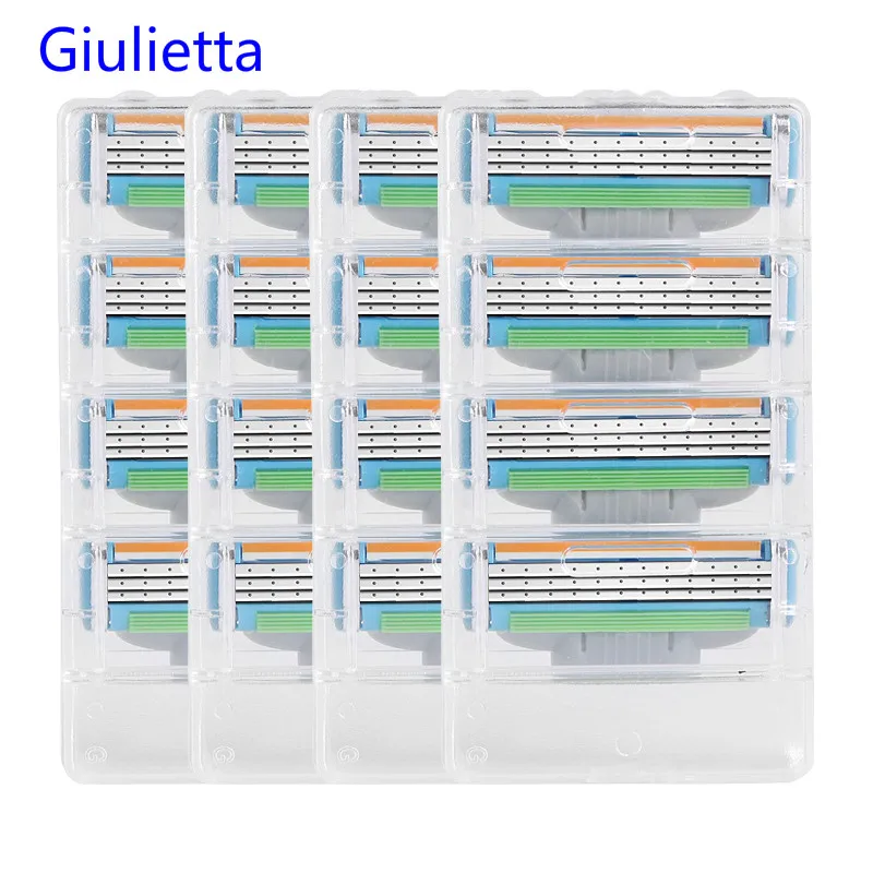 

Giulietta 3 Layer Blade Razor Blades For Men Face Care Shaving Razor Blade Compatible Gillettee Mach 3 (16pcs/Box)