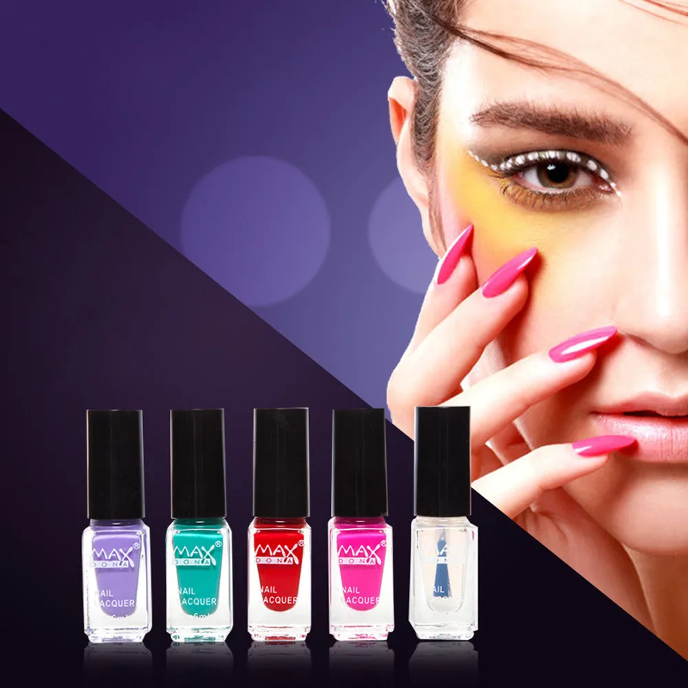5 шт./набор 6 мл на водной основе жидкость для снятия одноцветное цвет лаки для ногтей Fast Dry длинные набор для дизайна ногтей esmaltes полу permanente