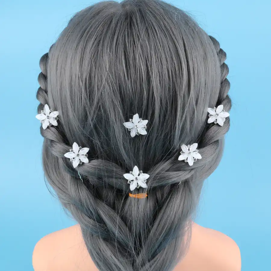 10pcs Girls White Flower Star Hair Clips Hair Pins Wedding For Bridal Princess Barrettes Hair Accessories High Quality 2018