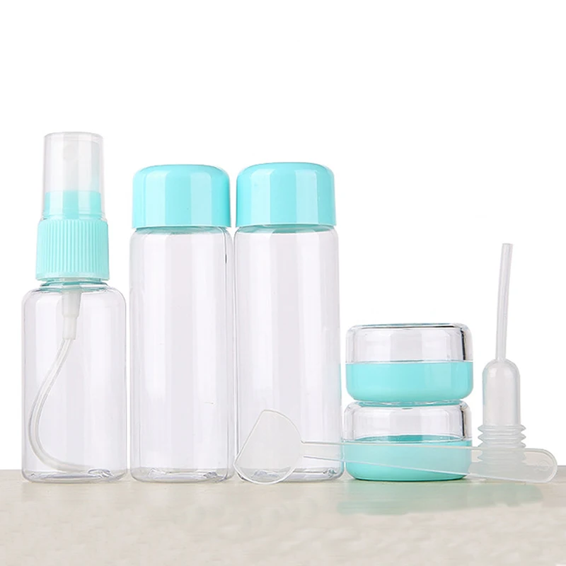 

7pc/Set Travel Mini Make Up Cosmetic Face Cream Pot Bottles Plastic Transparent Empty Makeup Container Bottle Travel Accessories