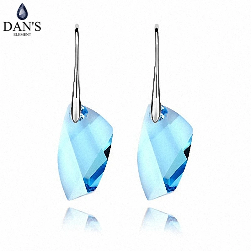 DAN S Element New Sale Made with Real Austrian Crystals White Gold Color Vintage Earrings for