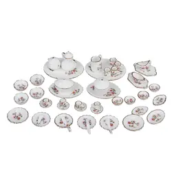 50 шт Миниатюрный Кукольный домик Фарфоровая столовая посуда Чай набор посуды Подставка под кружку розовый ромашки