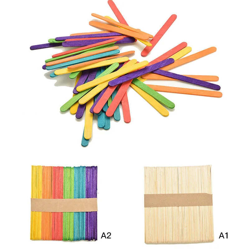 

50 Pcs/set Birch Ice Cream Stick DIY Magnet Letter Fridge Early Learning Set Letters & Numbers Refrigerator Toy Craft Supply