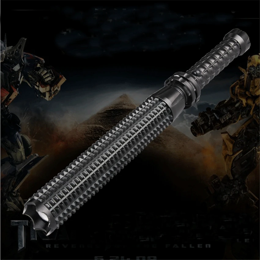 

truncheon security Stick Flashlight adjustable 18650 Led Cree Q5 Tactical Linternas Self Defense security telescopic baton