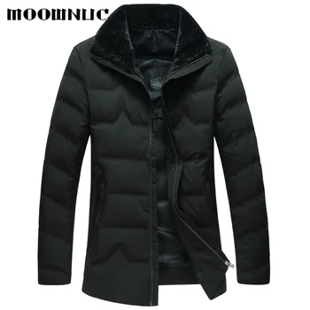 

Parka Men Coats 2018 Winter Jacket Men Slim Thicken Fur Outwear Warm Coat Brand Clothing Casual Men's Coat Tops Classic MOOWNUC