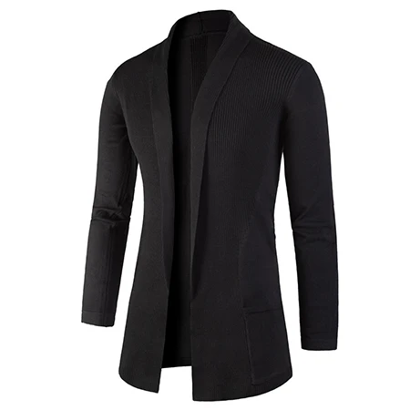 Ropa De Hombre осень мужская одежда модный кардиган мужской свитер пальто - Цвет: Черный