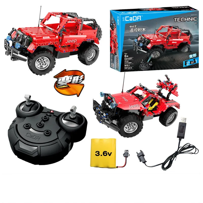 

531pcs 2in1 Technic Series RC Remote Control Racing Car Building Block compatible with