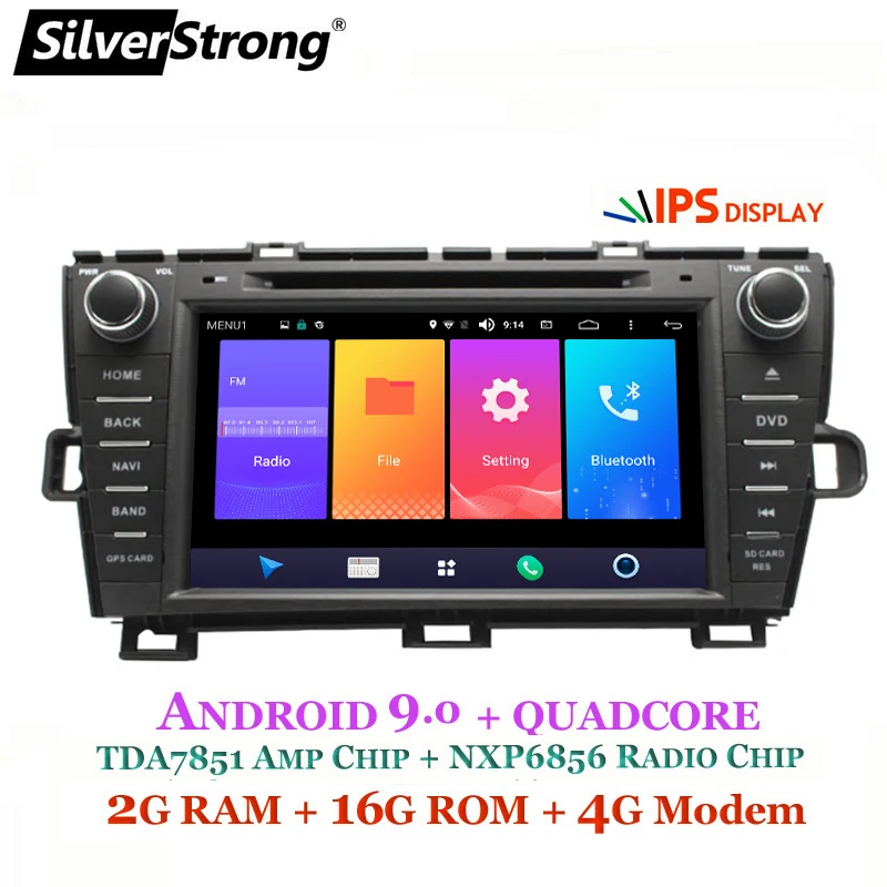 Flash Deal SilverStrong 8inch Android9.0 Car DVD for Toyota Prius dvd Left hand right hand Radio 4G modem WIFI prius android optional DSP 1