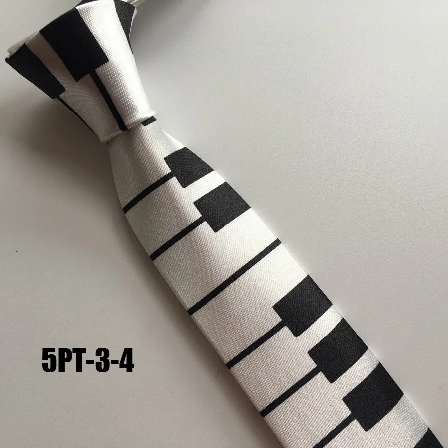 5 см обтягивающий галстук модный галстук из полиэстера с белым с черной большой фортепианной клавиатурой