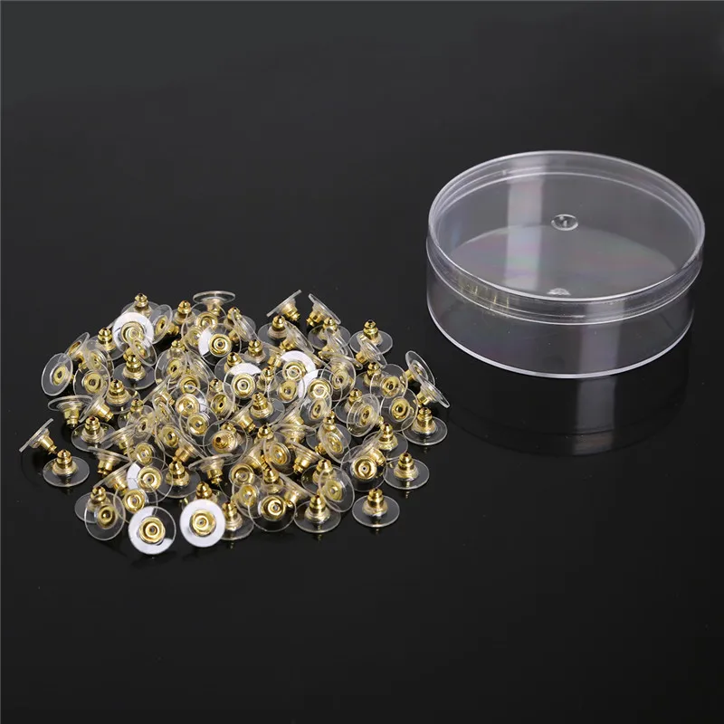 Sexy Sparkles 100 Pcs Earring Backs Stoppers Ear Post Nut W/pads