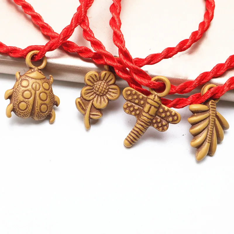 100 шт Свадебные сувениры женские браслеты на удачу Детские сувениры на день рождения подарок для гостей вечерние сувениры Мультяшные бусины красные браслеты
