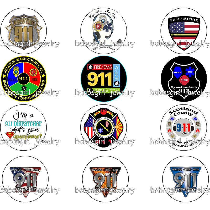 911 Dispatcher Police Fire Ems Glass Snap Button Photo Print Phone Holder Gs9881 Charm Bracelets Aliexpress