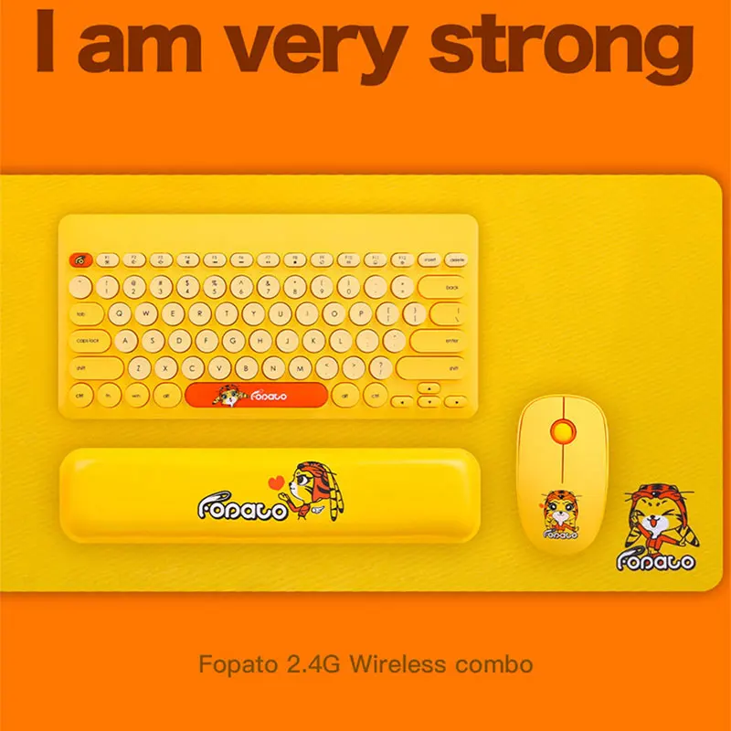 

Tiger eight rabbit Wireless keyboard and mouse four-piece set Cartoon Mouse Separate printing