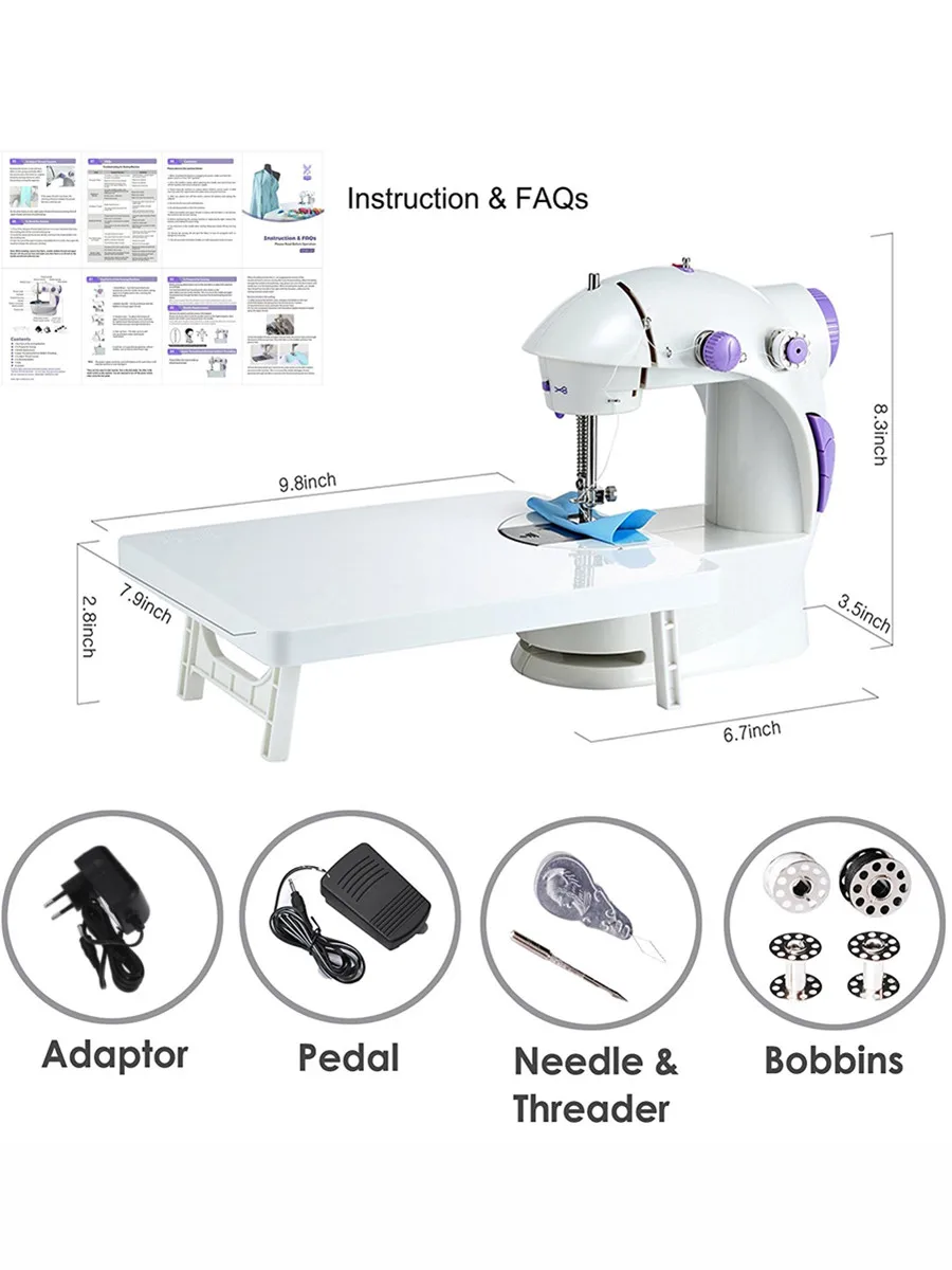 Портативная мини швейная машина с настольной бытовой швейной машиной профессиональная портативная швейная машина costura Clothes 201