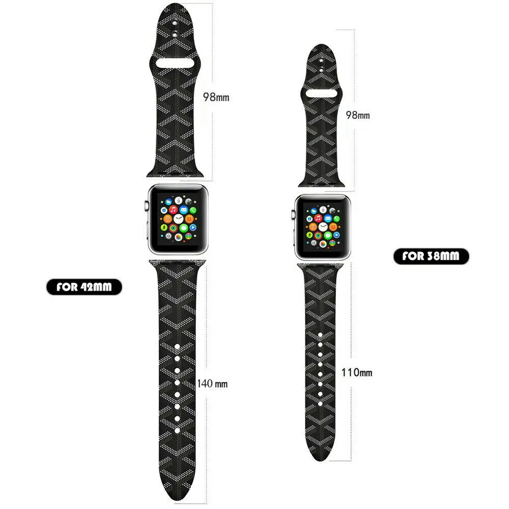 Спортивные силиконовые повязки für Apple Watch Serie 4 3 2 1 38/42 мм 40/44 мм|Натуральная кожа| |