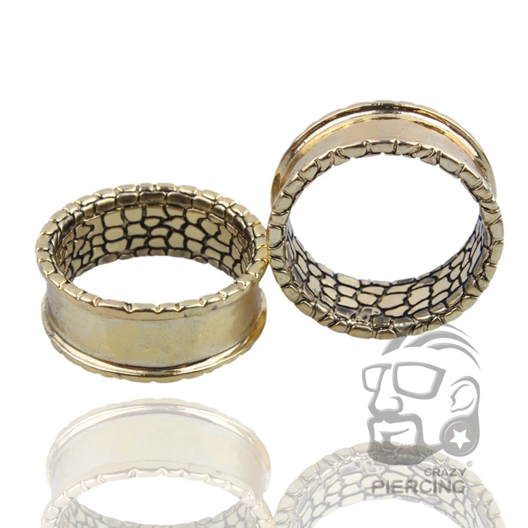 Brass Fashion Ear Plugs Tunnels Ear Piercings Flesh Tunnel Ear Plugs