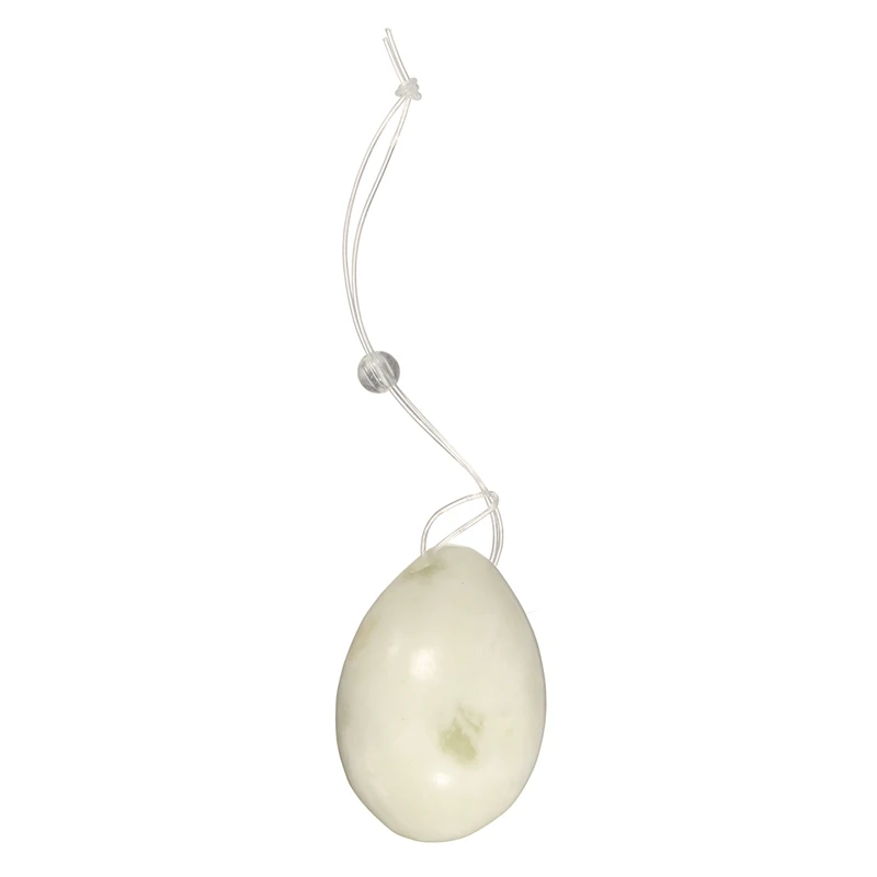 KiWarm распродажа 3 шт. белый натуральный нефрит флюорит яйцо Йони каменные шарики для мышц таза упражнения Здоровье Массаж драгоценный камень кулон