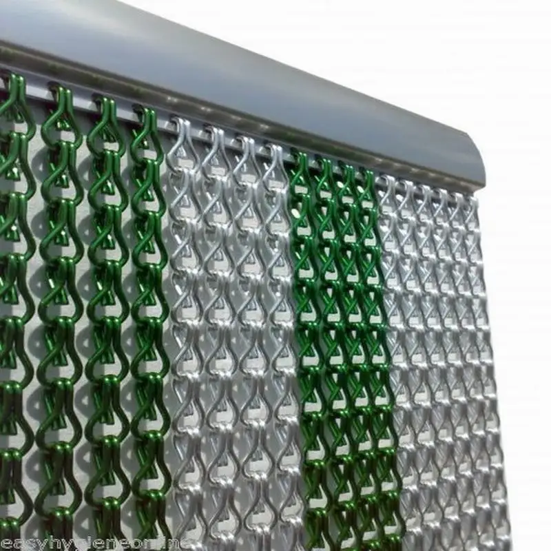

Silver and Green Aluminum Chain Blinds for Bathroom Decor and Accessories