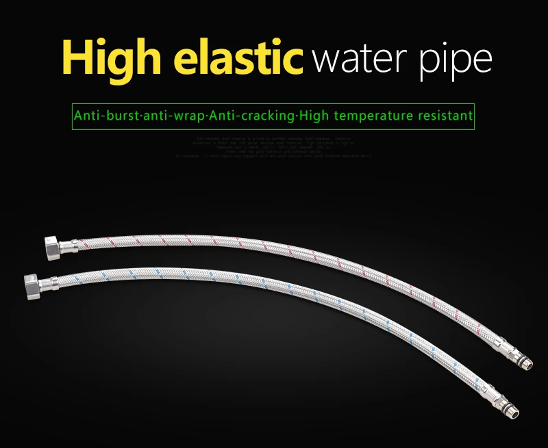 Faucet Hose 2X20'' Flexible Plumbing Hoses Faucets 12 Line Tubing Stainless Steel Bathroom Water Supply Line Hose TubingHoses (1)
