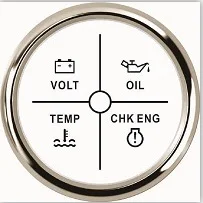 ELING 52 мм 4LED датчик сигнализации метр вольт температура воды Датчик давления масла индикатор Манометр с красной подсветкой 12 В 24 В - Цвет: WS
