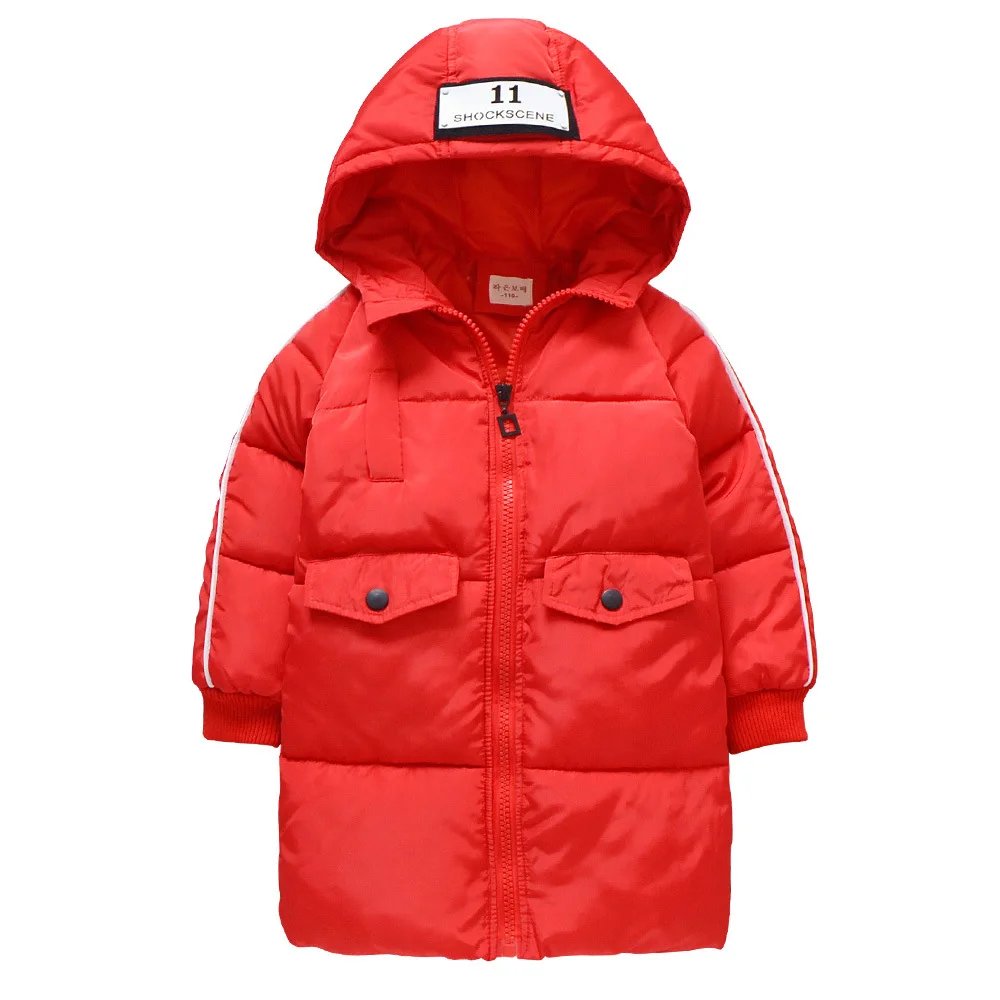 

Winter Children Girls Boys Down Jacket Parka Coats Kids Thickening Warm Hooded 100% Cotton High-quality Outerwear