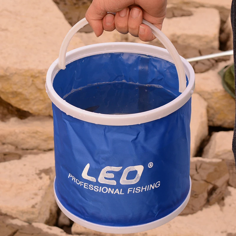 LEO 5L рыболовное брезентовое ведро, портативная складная сумка для хранения, для улицы, для мытья автомобиля, кемпинга, складная рыболовная бочка для воды