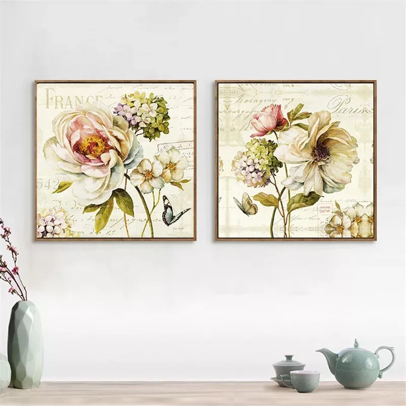 Classic Flowers Nordic Poster Decorative Painting Wall Art Print Canvas Painting Posters Wall Pictures For Living Room Unframed