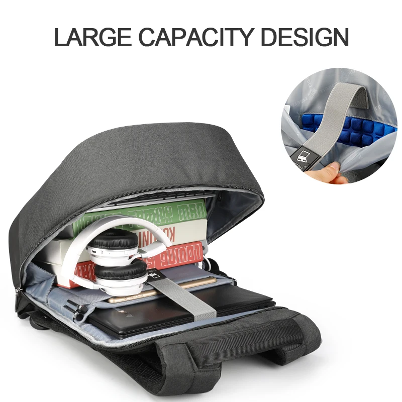 Tigernu de carga USB a prueba de agua Anti robo mochila portátil de 15,6 pulgadas de las mujeres de los hombres Mochilas para los adolescentes de viajes mochila de cosméticos Tigernu de carga USB a prueba de agua Anti robo mochila portátil de 15,6 pulgadas de las mujeres de los hombres Mochilas para los adolescentes de viajes mochila de cosméticos
