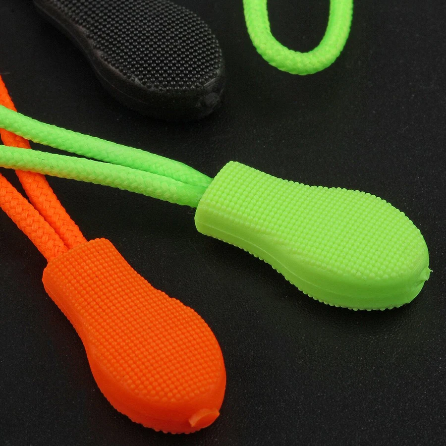 10Pcs Zipper RoPe Easy Use Multicolor Plastic Zipper Pulls Cord Rope